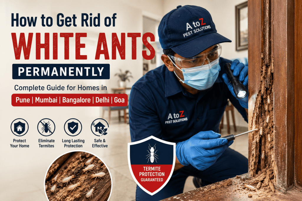 How to Get Rid of White Ants Permanently in India – Expert Guide for Pune, Mumbai, Bangalore Goa & Delhi